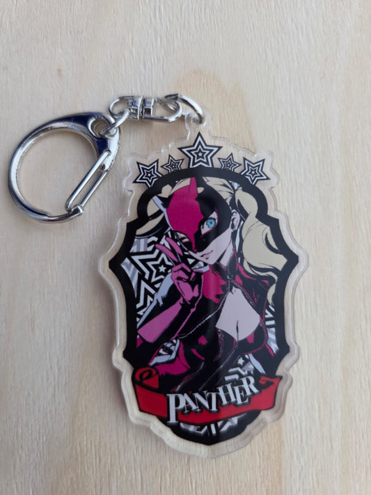 Persona 5 Trading Emblem Acrylic Keychain - Ann Takamaki Panther