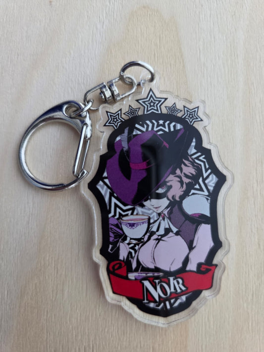 Persona 5 Trading Emblem Acrylic Keychain -  Haru Okumura